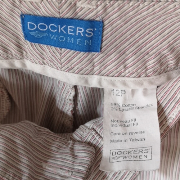 Dockers Pink & White Pinstriped Capris - Picture 6 of 10